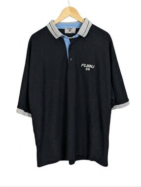 FUBU Black Polo With Dragon Back